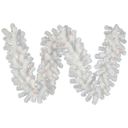 Vickerman 9' Crystal White Spruce Christmas Garland with 50 Warm White LED Lights