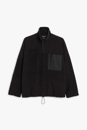 Fleece pullover - Black - Sweatshirts & hoodies - Monki