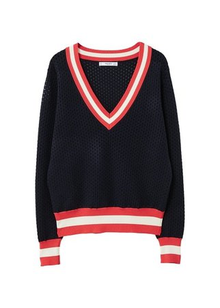 MANGO Tricolor openwork sweater