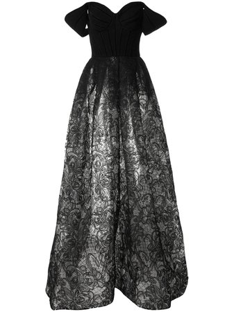 Saiid Kobeisy Cold Shoulder Evening Dress RSRT2026 Black | Farfetch