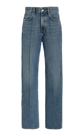 The Martin Pintucked Rigid High-Rise Straight-Leg Jeans By Goldsign | Moda Operandi