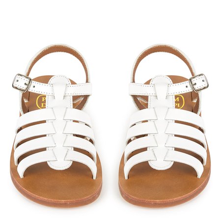 Leather sandals Plagette Strap Pom d'Api for girls | Melijoe.com