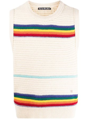 Acne Studios stripe-embroidered Sweater Vest - Farfetch