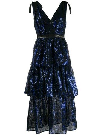 self portrait sequin embroidered dress