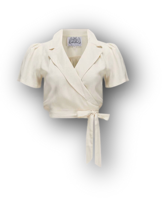 1940s retro style cream wrap blouse shorts top Etsy