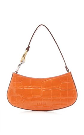 Ollie Croc-Effect Leather Shoulder Bag By Staud | Moda Operandi