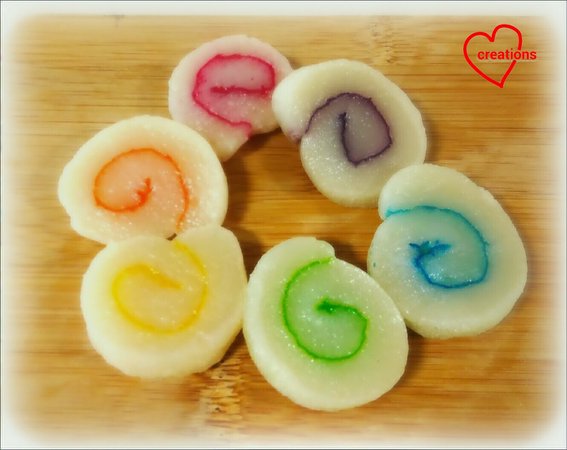 Steamed Soft Cake Roll (QQ Cake) rainbow chinese