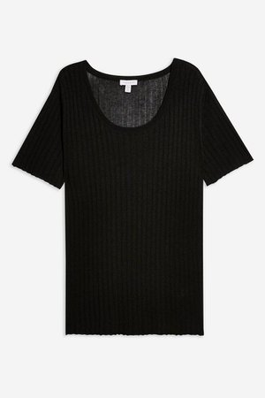 Oversized Rib Knitted T-Shirt | Topshop