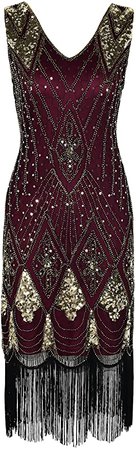 Amazon.com: PrettyGuide Women 1920s Dress Gatsby Cocktail Sequin Art Deco Flapper Dress S Light Purple: Clothing