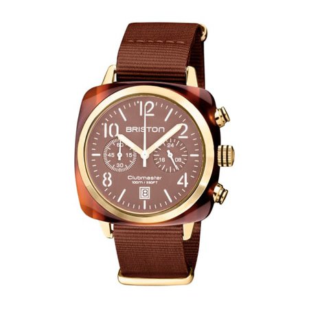 Briston Clubmaster Classic Terracotta Chocolate Colour With Yellow Gold Finishing | Briston Watches | Wolf & Badger