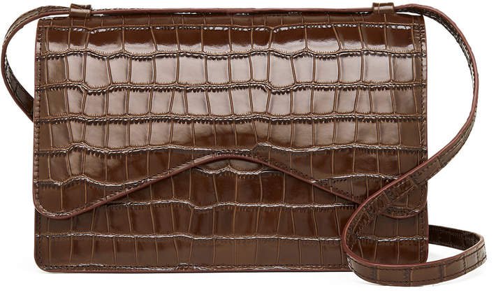 Rylan Croc-Effect Geometric Leather Shoulder Bag