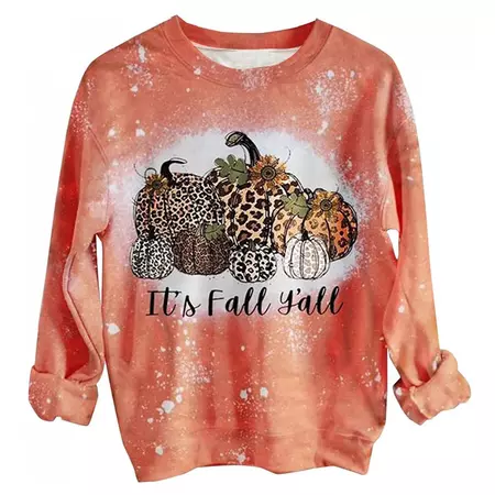 Halloween Pullover Sweatshirt Tops for Women Happy Fall Y'all Graphic Shirts Tees Tie Dye Gnomes Pumpkin Sweatshirts - Walmart.com