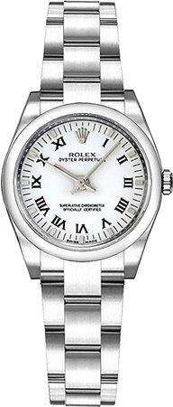 Amazon.com: Rolex Oyster Perpetual 26 White Roman Numeral Dial Watch 176200: Rolex: Clothing