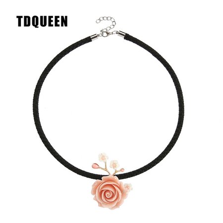 coral colored rose necklace