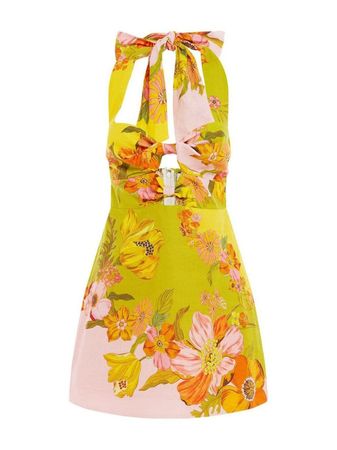 ALEMAIS Silas floral-print Linen Minidress - Farfetch