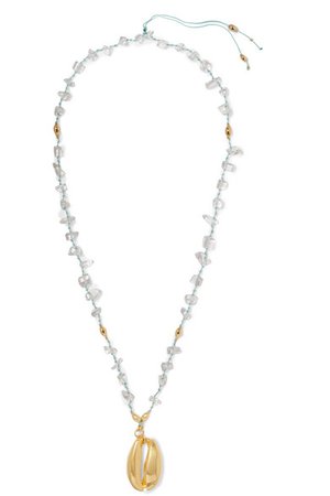 Tohum | Gold-plated, crystal and cord necklace | NET-A-PORTER.COM