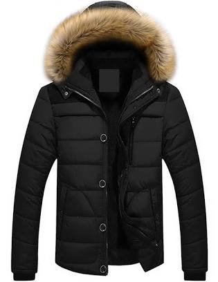 black faux fur puffer jacket