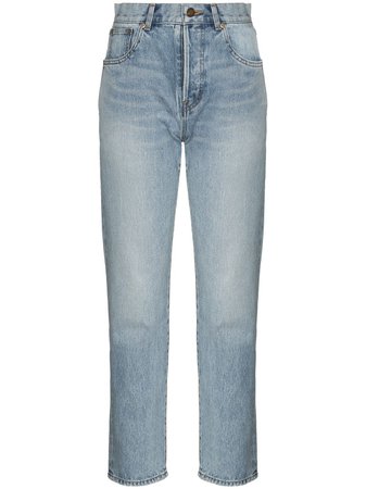Shop Saint Laurent mid-rise straight-leg jeans with Express Delivery - FARFETCH
