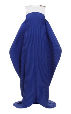 Sheer-Top Draped Plissé Gown by Balmain | Moda Operandi