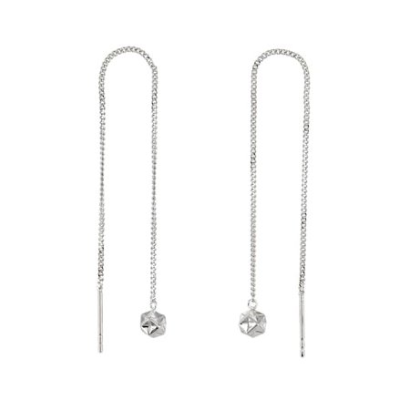 Magic Ball Silver Chain Earrings | Origami Jewellery | Wolf & Badger