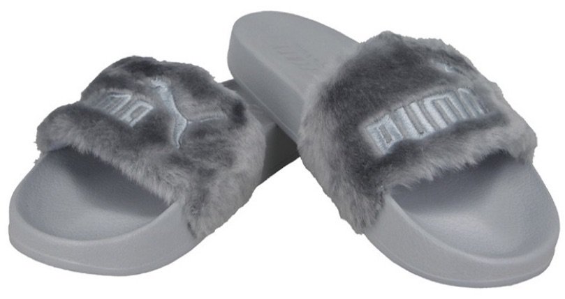 FENTY X PUMA Grey Fur Sliders