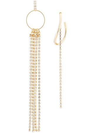 Mounser Asymmetric Drop Earrings MSS1950G Gold | Farfetch