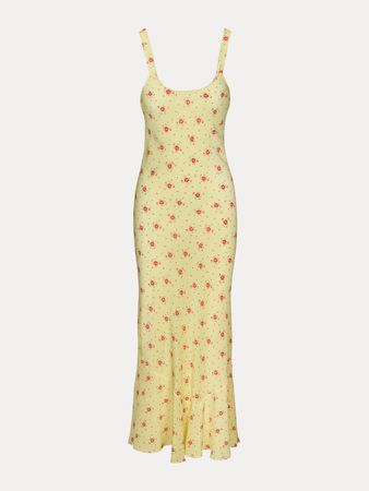 The Allegra Verona | Yellow Floral Slip Dress | Réalisation Par