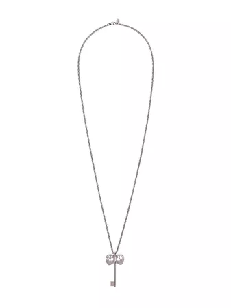 Alexander McQueen Metallic Silver Key Charm Necklace - Farfetch