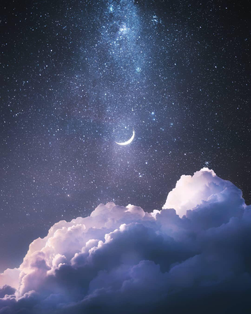 night sky background moon clouds