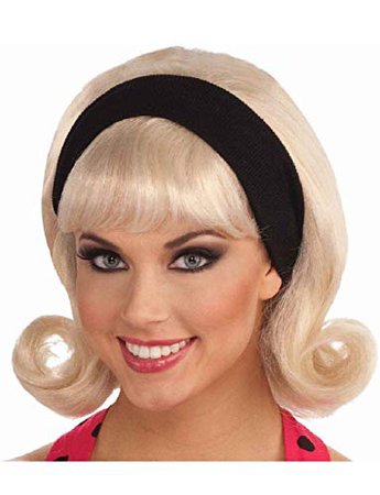 Amazon.com: 50s Doo Wop Costume Blonde Sock Hop Flip Wig: Clothing