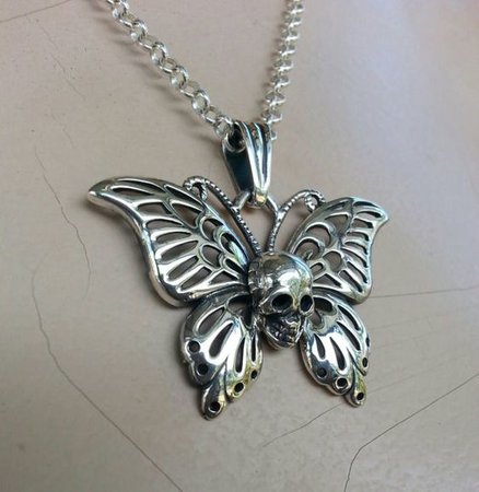 Butterfly Skull Necklace