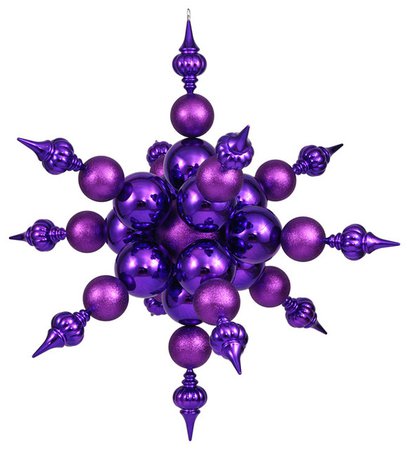 Shatterproof Radical 3-D Snowflake Christmas Ornament, Huge Purple - Contemporary - Christmas Ornaments - by Northlight Seasonal