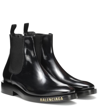 Balenciaga - Leather ankle boots | Mytheresa