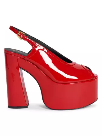 Shop Balmain Cam-Patent Leather Platform Sandals | Saks Fifth Avenue