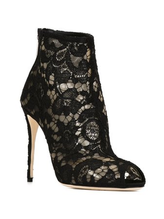 Shop black Dolce & Gabbana floral lace booties with Express Delivery - Farfetch