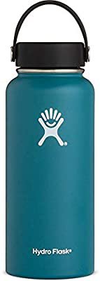 Amazon.com: Hydro Flask Water Bottle - Stainless Steel & Vacuum Insulated - Wide Mouth with Leak Proof Flex Cap - 32 oz, Jade: Kitchen & Dining