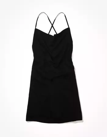 AE Ruched Cross-Back Mini Dress