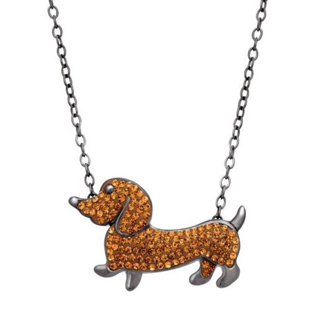 Crystaluxe Dachshund Necklace with Swarovski Crystals in Sterling Silver 96303176641 | eBay