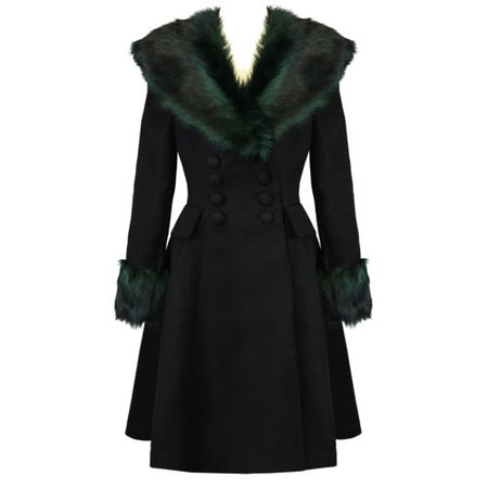 Hell Bunny Rock Noir Faux Fur Glamorous Womens 50s Vintage Winter Smart Coat UK | eBay