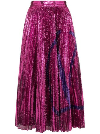 Shop Valentino sequin embellished pleated midi skirt with Express Delivery - FARFETCH