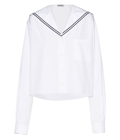 miu miu white sailor poplin shirt