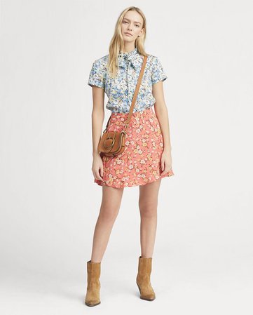 Floral Flared Miniskirt