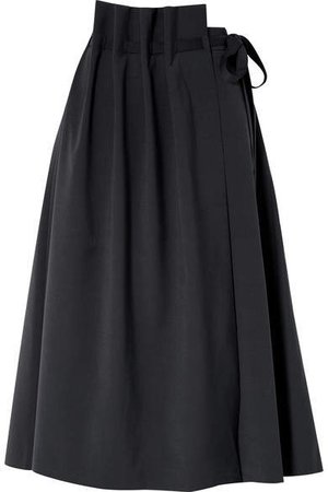 LE 17 SEPTEMBRE - Asymmetric Woven Wrap Skirt - Midnight blue