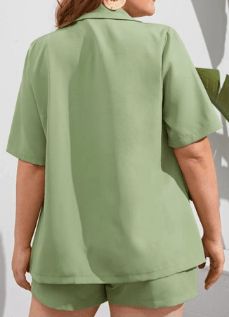 green shirt suit