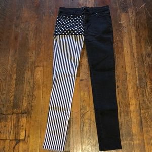 Tripp nyc Jeans | Black And White Striped Split Leg Pants | Poshmark