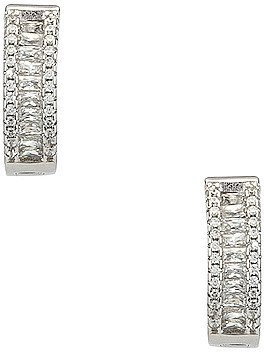 The M Jewelers NY The Baguette Channel Set Huggie Earrings