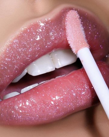 pink lip gloss lips