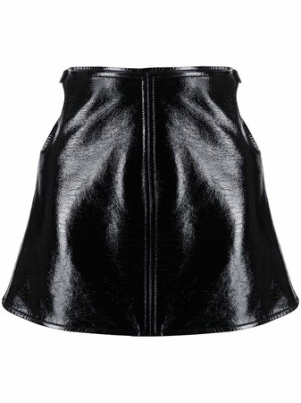 Shop Courrèges high-shine cut-out skirt with Express Delivery - FARFETCH