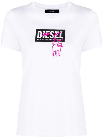 Diesel Cat Embroidery Logo T-shirt - Farfetch