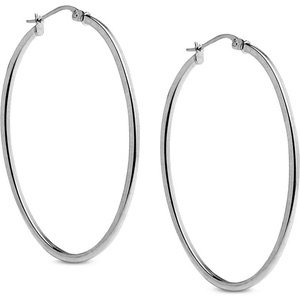 Polished Tube Oval Hoop Earrings in Sterling Silver, Created for Macy's